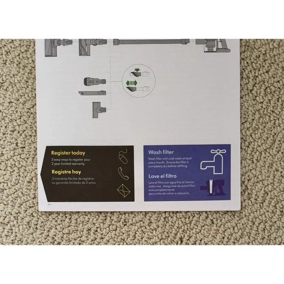 Dyson V7 Operating Paper Manual Gives Assembly Steps & Maintenance Instructions - Picture 3 of 5